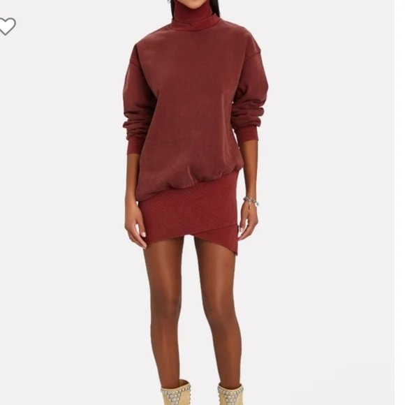 YOUNG FABULOUS AND BROKE Turtleneck Asymmetrical Sweater Side Zipper Dress - Picture 4 of 4